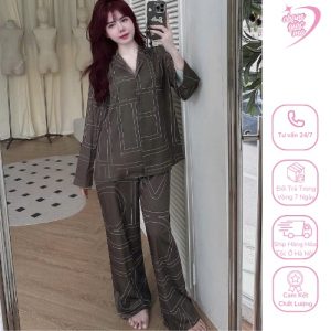 bộ pijama họa tiết khối