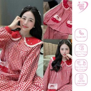 pijama thiết kế cổ nhún