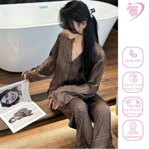 bộ pijama họa tiết khối