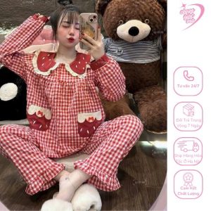 pijama thiết kế cổ nhún