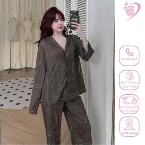 bộ pijama họa tiết khối